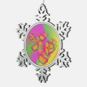 Ornement Flocon De Neige Papillons & Fleurs (Vue impression)