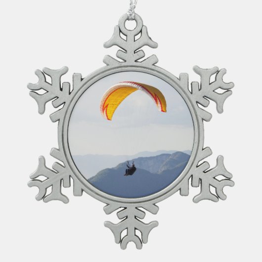 Ornement Flocon De Neige Parapente suisse Snowflake Orange (Devant)