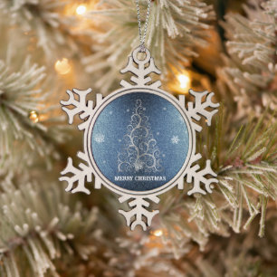 Ornement Flocon De Neige Parties scintillant d'arbre de Noël et flocons de