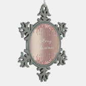 Ornement Flocon De Neige Parties scintillant rose or Blush Drives Ornament (Gauche)