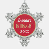 Ornement Flocon De Neige Parure de retraite personnalisée (Devant)