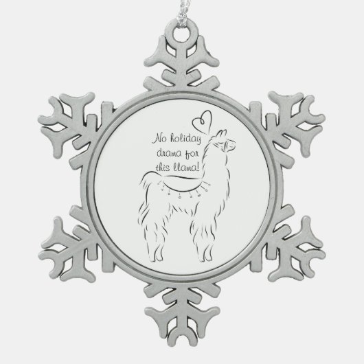 Ornement Flocon De Neige Pas de drame pour ce lama (Devant)