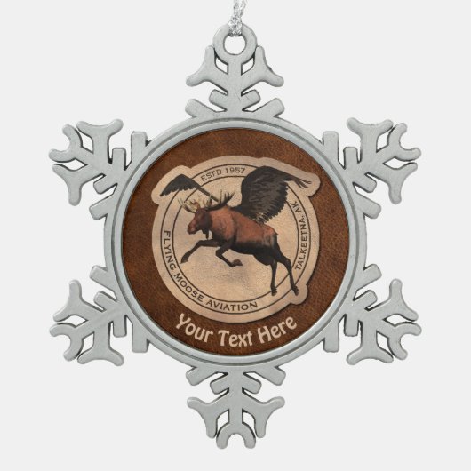 Ornement Flocon De Neige Patch Flying Moose Aviation (Devant)