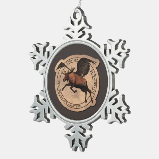 Ornement Flocon De Neige Patch Flying Moose Aviation (Vue impression)