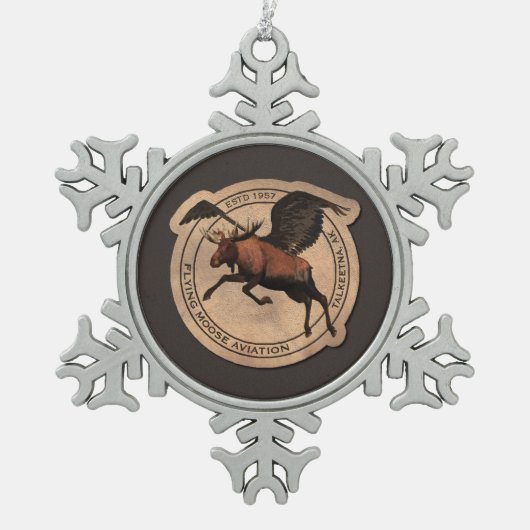 Ornement Flocon De Neige Patch Flying Moose Aviation (Devant)