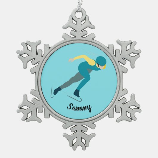 Ornement Flocon De Neige Patinage de vitesse (Devant)