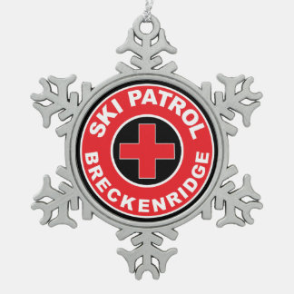 Ornement Flocon De Neige Patrouille de ski de Breckenridge Colorado