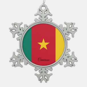 Ornement Flocon De Neige Pavillon Cameroun, drapeau du Cameroun