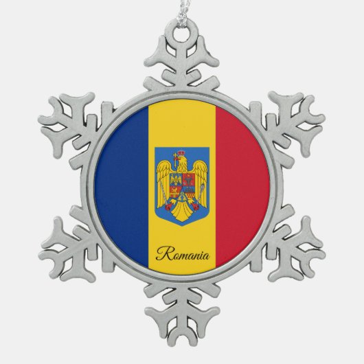 Ornement Flocon De Neige Pavillon roumain (Devant)