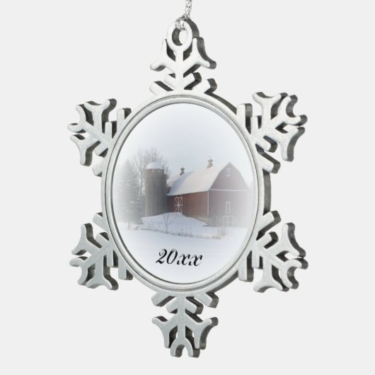 Ornement Flocon De Neige Pays Noël Red Grange Dat (Vue impression)