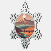 Ornement Flocon De Neige paysage boho (Vue impression)