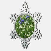 Ornement Flocon De Neige Paysage des fleurs du début du printemps (Vue impression)