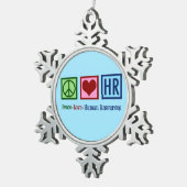 Ornement Flocon De Neige Peace Love Ressources humaines RH (Vue impression)