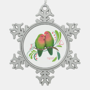 Ornement Flocon De Neige Peach Faced Inséparables