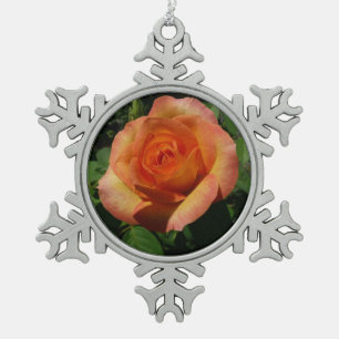Ornement Flocon De Neige Peach Rose Orange Floral Photographie