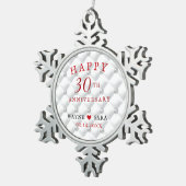 Ornement Flocon De Neige Pearl 30e anniversaire du Mariage (Vue impression)
