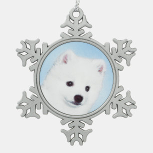 Ornement Flocon De Neige Peinture américaine de chien Eskimo - Art origina