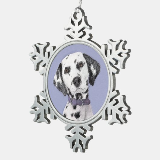 Ornement Flocon De Neige Peinture Dalmatienne - Cute Original Chien Art (Vue impression)
