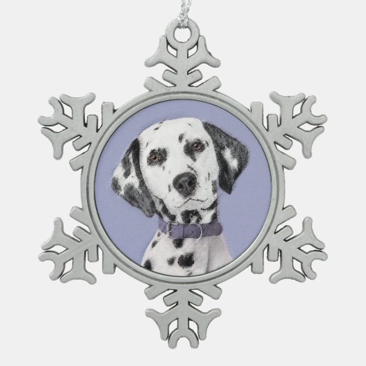 Ornement Flocon De Neige Peinture Dalmatienne - Cute Original Chien Art (Devant)
