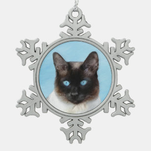 Ornement Flocon De Neige Peinture de chats de Siamese - Cute Original Cat A