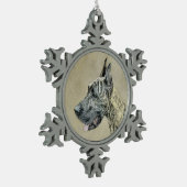 Ornement Flocon De Neige Peinture de Great Dane (Brindle) - Art original de (Gauche)