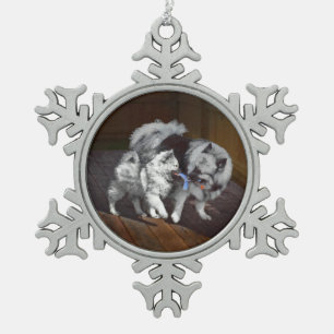 Ornement Flocon De Neige Peinture de jeu de Keeshond - Peinture originale d
