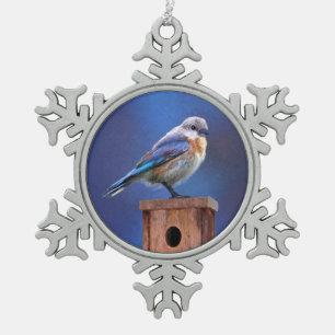 Ornement Flocon De Neige Peinture de Merlebleu (femelle) - Art original d'o