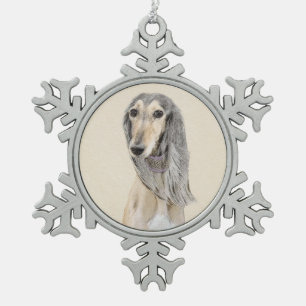 Ornement Flocon De Neige Peinture de Saluki (Faune) - Cute Original Chien A
