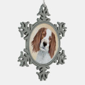 Ornement Flocon De Neige Peinture en Setter rouge et blanc irlandais - Art  (Gauche)