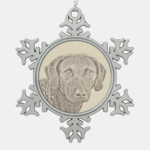 Ornement Flocon De Neige Peinture originale de chien par Retriever de Chesa