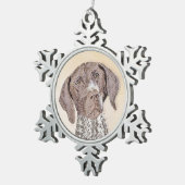 Ornement Flocon De Neige Peinture pointeur germanique - Art original (Vue impression)