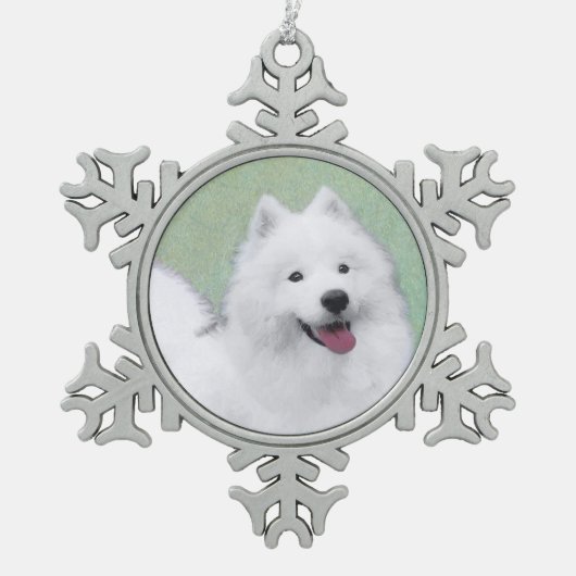 Ornement Flocon De Neige Peinture Samoyed - Cute Original Chien Art (Devant)