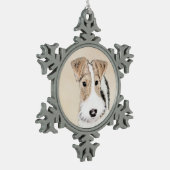 Ornement Flocon De Neige Peinture Terrier de Renard de fil - Cute Original  (Gauche)