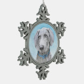 Ornement Flocon De Neige Peinture Weimaraner - Joli art original chien (Gauche)