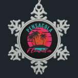 Ornement Flocon De Neige Pensacola Floride Palm Trees Beach<br><div class="desc">Pensacola Floride Palmiers Snowflake Pewer Noël Ornement</div>