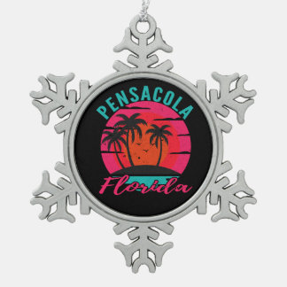 Ornement Flocon De Neige Pensacola Floride Palm Trees Beach