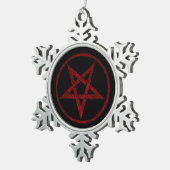 Ornement Flocon De Neige Pentagram Red Devil (Vue impression)