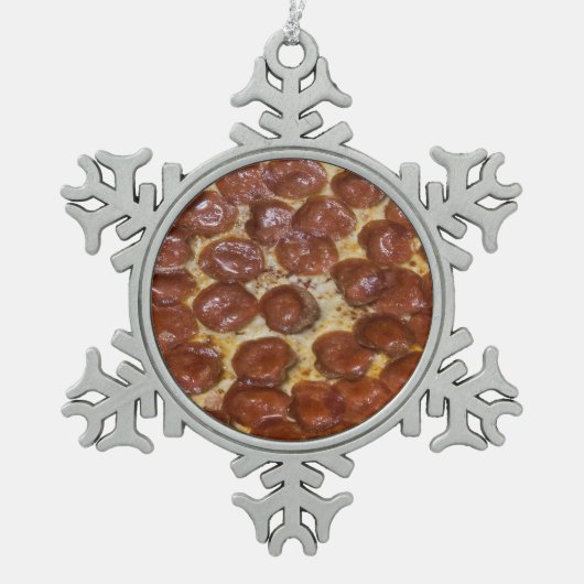 Ornement Flocon De Neige Pepperoni Pizza (Devant)