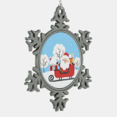 Ornement Flocon De Neige Père Noël (Gauche)