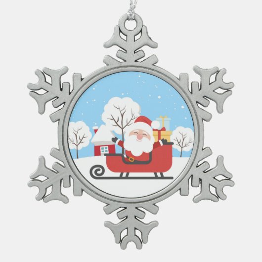 Ornement Flocon De Neige Père Noël (Devant)