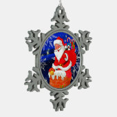 Ornement Flocon De Neige Père Noël (Gauche)