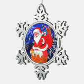 Ornement Flocon De Neige Père Noël (Vue impression)