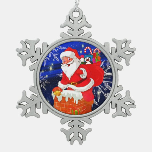 Ornement Flocon De Neige Père Noël (Devant)