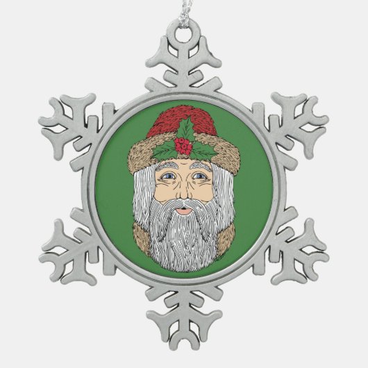 Ornement Flocon De Neige Père Noël (Devant)