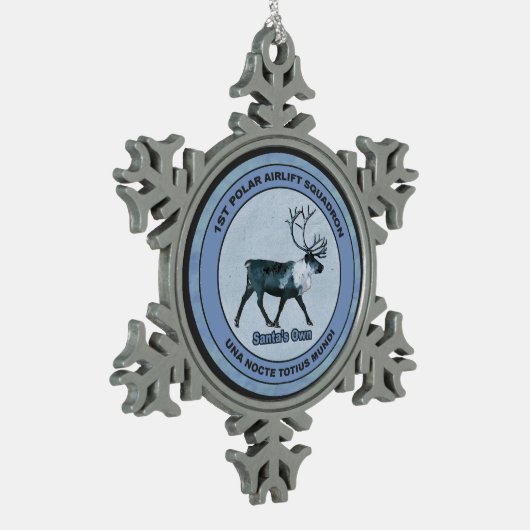 Ornement Flocon De Neige Père Noël 1er Polar Airlift Sqdn - Subduit (Gauche)