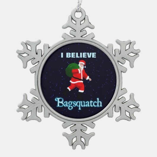 Ornement Flocon De Neige Père Noël - Bagsquatch (Devant)