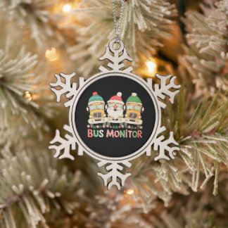 Ornement Flocon De Neige Père Noël Chapeau Bus Moniteur Neige Xmas Lumières