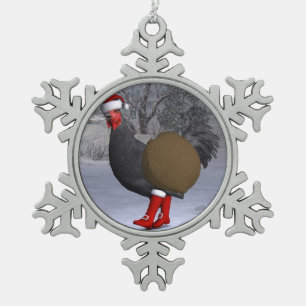 Ornement Flocon De Neige Père Noël coq noir