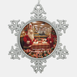 Ornement Flocon De Neige Père Noël et Mme Frankenmuth, flocon de neige 1