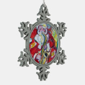 ORNEMENT FLOCON DE NEIGE PÈRE NOËL ET SAXO, FÊTE DE NOËL (Gauche)